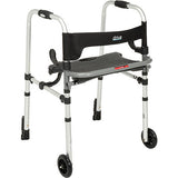 Drive Medical Clever Lite LS Rollator Walker with Seat and Push Down Brakes
