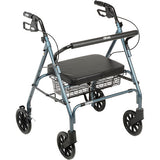 "Heavy Duty Bariatric Rollator Walker with Large Padded Seat, Blue   1119173"