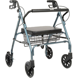 "Heavy Duty Bariatric Rollator Walker with Large Padded Seat, Blue   1119173"