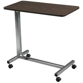 Non Tilt Top Overbed Table, Silver Vein Base 1119178