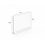 Clear Polystyrene Sign Holder Picture Frame Photo Menu Holder Countertop Rack 11193-3-17x11-12PK