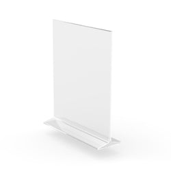 Clear Polystyrene Sign Holder Picture Frame Photo Menu Holder Countertop Rack