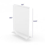 Clear Polystyrene Sign Holder Picture Frame Photo Menu Holder Countertop Rack 11193-3-8.5x11-6PK