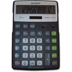 12 Digit Calculator, ELR297BBK, Semi Desktop, Black/Silver