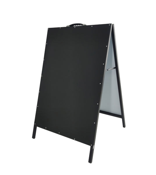 A-Frame Black Menu Board All Metal Dry Erase Sidewalk Advertising Sign Store Promotion Message Stand 1132