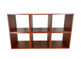 Cubby Hole Storage Bin Modular Wood Blocks With Fabric Bins 6/Set