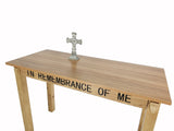 Church Communion Table Wood Altar Desk Clergy Desk In Remebrance of Me