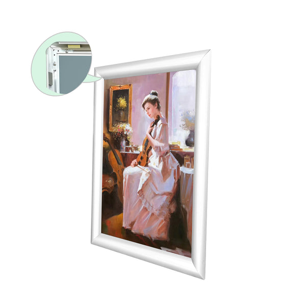 FixtureDisplays® Viewable Area:15.7x22.6" Frame, Wall or Poll Mount Poster/Picture Snap Silver 11476-A2