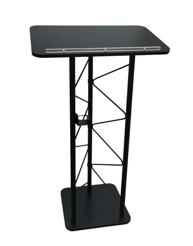 Truss Metal and Wood Podium 28“ Wide Top Pulpit Lectern with A Cup Holder 11566 H