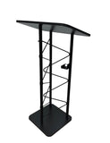 Truss Metal and Wood Podium 28“ Wide Top Pulpit Lectern with A Cup Holder 11566 H