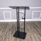 Truss Metal and Wood Podium 25X16X47 Tall Church Pulpit Lectern with Cup Holder 11566-NEW