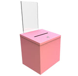 Pink Metal Donation Box Suggestion Charity Key Drop Fund Raising Sign Holder