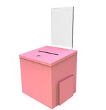 Pink Metal Donation Box Suggestion Charity Key Drop Fund Raising Sign Holder