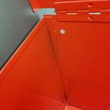 Box, Red Metal Donation Suggestion Charity Key Drop Fund Raising w/ Sign Holder 10918-red+11460-2