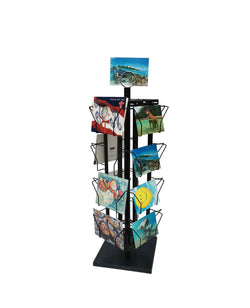 Adjustable Greeting Card Rack Display Stand 4 Tier 16 Pocket Organizer Postcard 11602R-BLACK