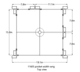 16x16" Hub for Pockets up to 17.2" Wide Pockets Black