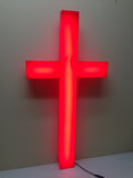 Cross, Christian LIGHTED Church Sign Red Plexiglass LED Light 11673