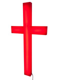 Cross, Christian LIGHTED Church Sign Red Plexiglass LED Light 11673