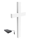 White Cross, Christian LIGHTED Church Sign white Plexiglass LED Light w/ AA