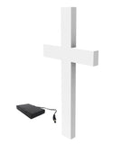 White Cross, Christian LIGHTED Church Sign white Plexiglass LED Light w/ AA