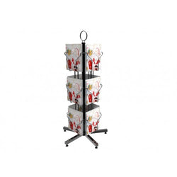 14 X 14 X 30" 12 Vertical Pockets Spinning Greeting/Post Card Rack 11702 Black