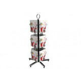 14 X 14 X 30" 12 Vertical Pockets Spinning Greeting/Post Card Rack 11702 Black