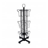 14 X 14 X 30" 12 Vertical Pockets Spinning Greeting/Post Card Rack 11702 Black