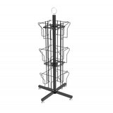 14 X 14 X 30" 12 Vertical Pockets Spinning Greeting/Post Card Rack 11702 Black