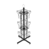 14 X 14 X 30" 12 Vertical Pockets Spinning Greeting/Post Card Rack 11702 Black