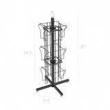 14 X 14 X 30" 12 Vertical Pockets Spinning Greeting/Post Card Rack 11702 Black