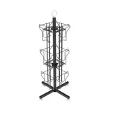 14 X 14 X 30" 12 Vertical Pockets Spinning Greeting/Post Card Rack 11702 Black