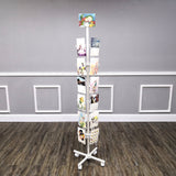 FixtureDisplays® 24-Pocket 5.5" Wide Pocket (Fits 5x7") Vertical Greeting Card Display Spinning Greeting Holiday Card Rack Floor Stand Pocket Size: 5.8"Wide X 8"High, 24 Pockets. 19344