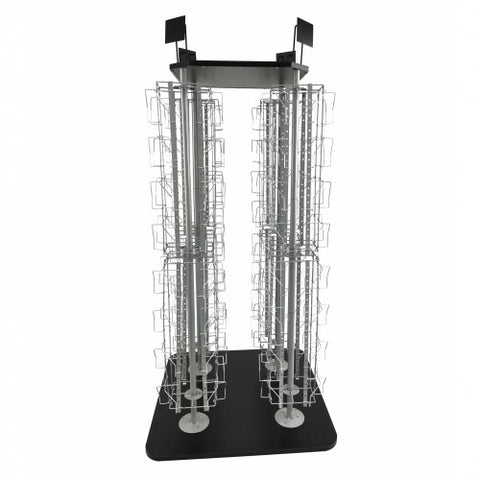 DVD, CD, BlueRay, Literature,Greeting Card Postcard Rack Display High Capacity 128 Adjustable Pockets 5.1" to 10.6" Wide, up to 8" Tall Cards11877
