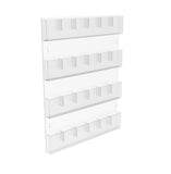 4-Tiered Acrylic Literature Rack for Wall-mount, 24 Adjustable Pockets - Clear Transparent Plexiglas 119003