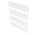 4-Tiered Acrylic Literature Rack for Wall-mount, 24 Adjustable Pockets - Clear Transparent Plexiglas 119003