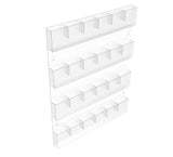 4-Tiered Acrylic Literature Rack for Wall-mount, 24 Adjustable Pockets - Clear Transparent Plexiglas 119003