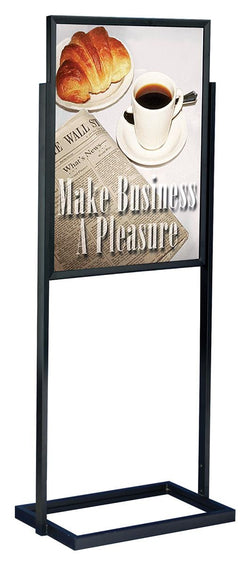 22 x 28 Poster Stand for Floor, Top Insert, Double Sided, Rectangle Base - Black 119010