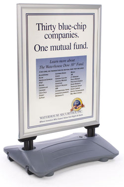 30 x 40 Sidewalk Sign for Posters, 2 Sided, Fillable Base, Outdoor - Silver 119021