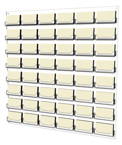 48-Pocket Business Card Racks for Wall Mount, Open Pockets - Clear 119031