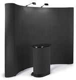 10' Curved Pop Up Display w/ Velcro Fabric, Portable Counter & 2 Spotlights - Black 119034