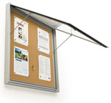 32 x 32 Enclosed Bulletin Board for Outdoor Use, with Locking Door - Silver 119042
