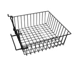 12" x 12" Metal Gridwall Basket w/ Hooks - Black 119073