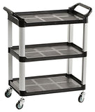 32"w Bus Cart, 3 Shelves - Black 119127