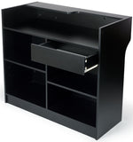 Black Cash Wrap w/ Adjustable Storage Shelves & Pull-out Drawer 119153
