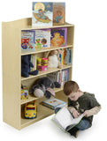 Children's Book Case Display for Floor, 5 Height Adjustable Shelves, Wood - Natural 119162