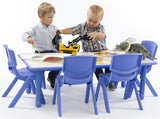 Children’s Table and Chair Set, Height Adjustable w/ (10) 12" Seats - Blue 119167
