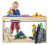 Children's Storage Display with Metal Pole & Mirror – Maple Finish 119172