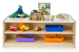 Children's Storage Display, Double Sided with Cubbies and Shelves – Maple Finish 119179