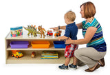 Children's Storage Display, Double Sided with Cubbies and Shelves – Maple Finish 119179