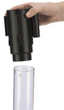 41.5" Clear Stanchion Post with 6.5' Blue Retractable Belt 119324